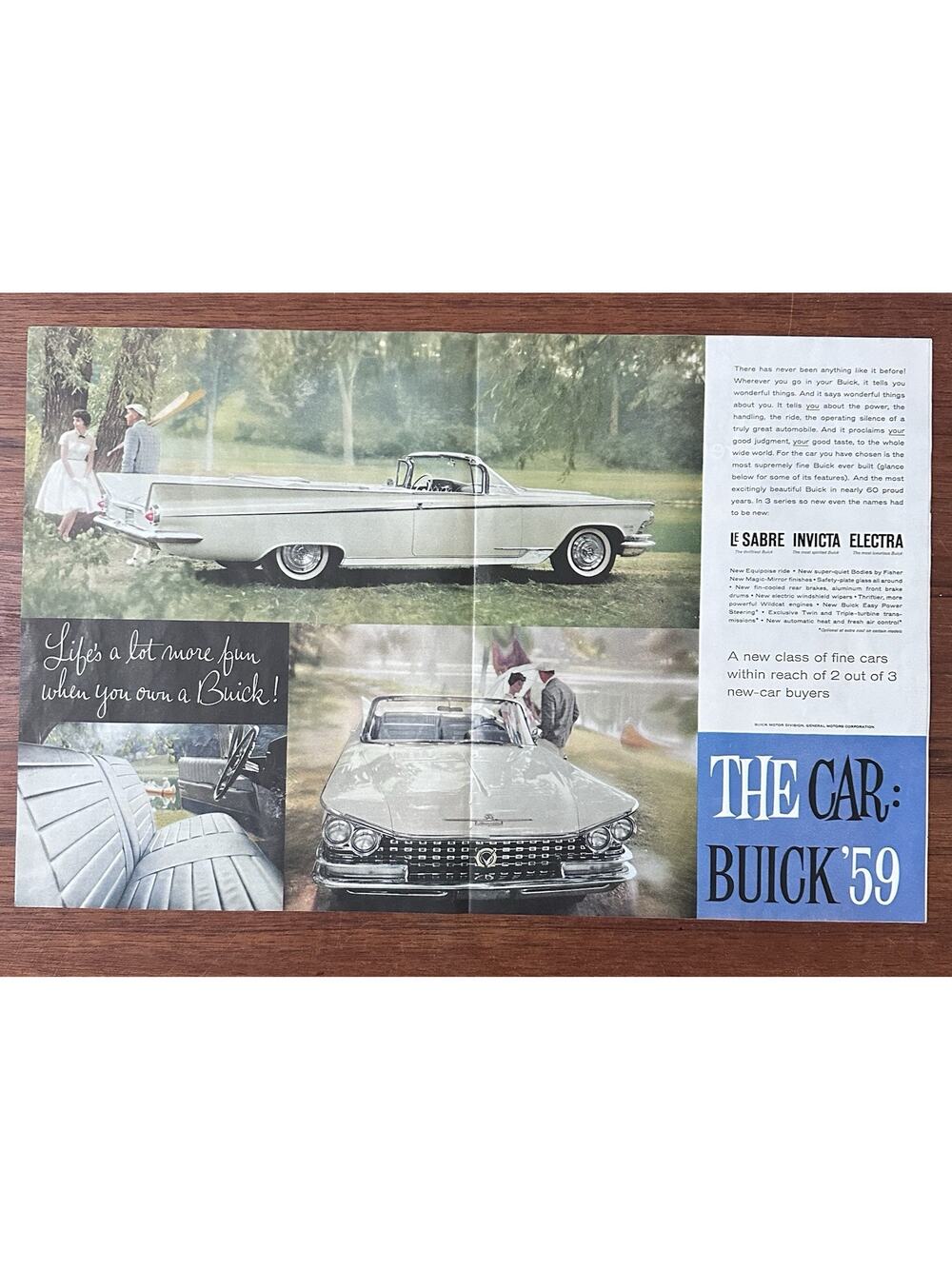 Vintage 1959 Buick Convertible 2-Page Print Ad
